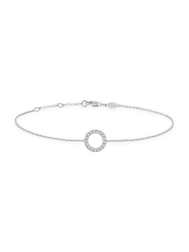 Womens Magic Touch 18K White Gold & Diamond Circle Chain Bracelet Product Image