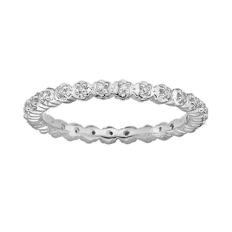 Stacks & Stones Sterling Silver Diamond Accent Stack Ring, Womens Grey Product Image