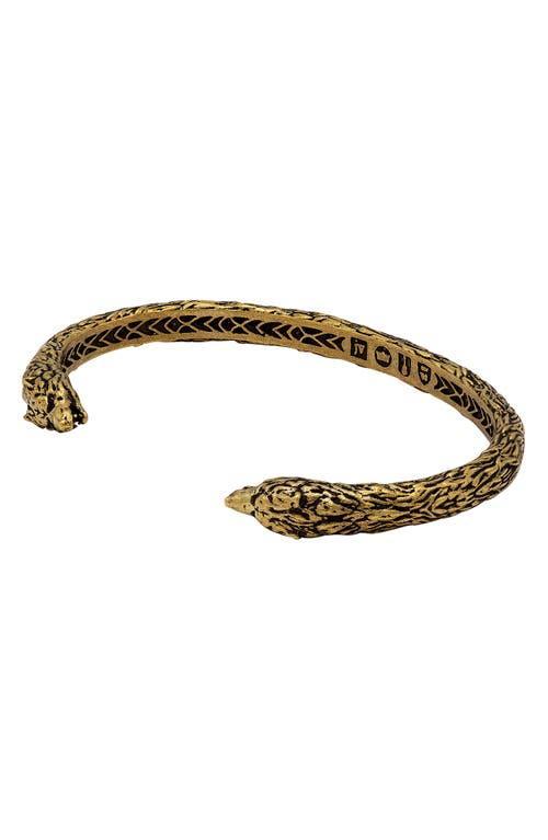 John Varvatos Mens Brass Wolf Head Cuff Bracelet Product Image