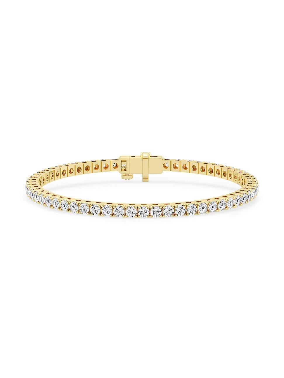 Womens 14K Yellow Gold & Lab-Grown Diamond 4-Prong Tennis Bracelet/5-20 TCW Product Image