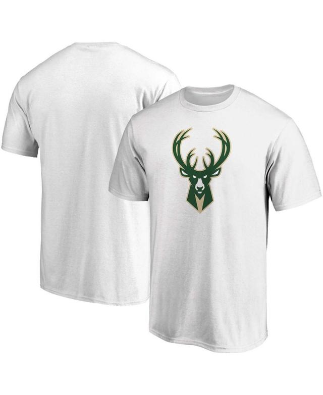 Mens White Milwaukee Bucks Primary Team Logo T-shirt Product Image