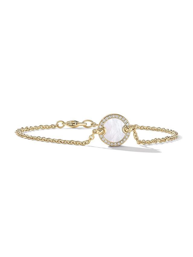 Womens DY Elements Center Station Chain Bracelet in 18K Yellow Gold with Pav Diamonds Product Image