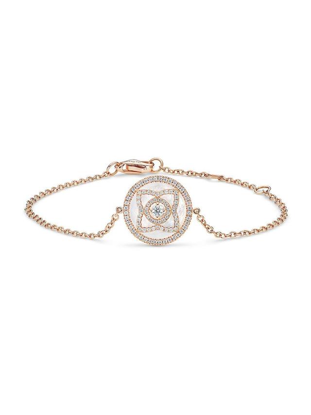 Womens Enchanted Lotus 18K Rose Gold, Diamond, & Mother-Of-Pearl Bracelet Product Image