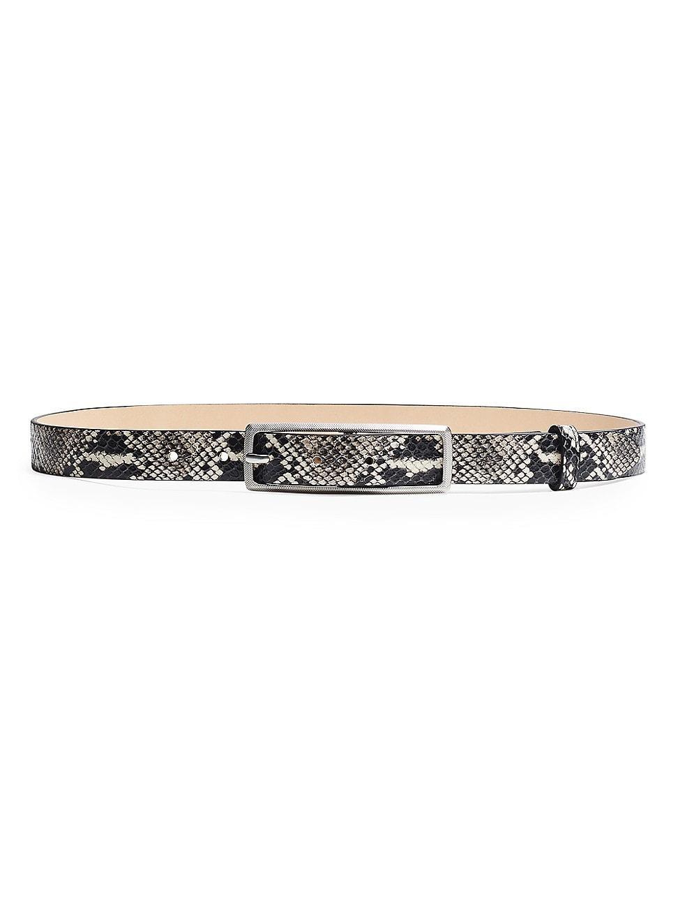 Womens Rebound Snake-Embossed Leather Belt Product Image