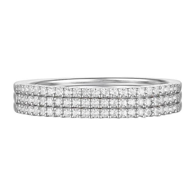 Sterling Silver 1/3 Carat T.W. Diamond Stack Ring Set, Womens Product Image