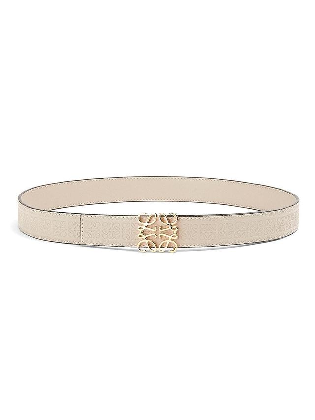 Womens Embossed Anagram Leather Belt Product Image