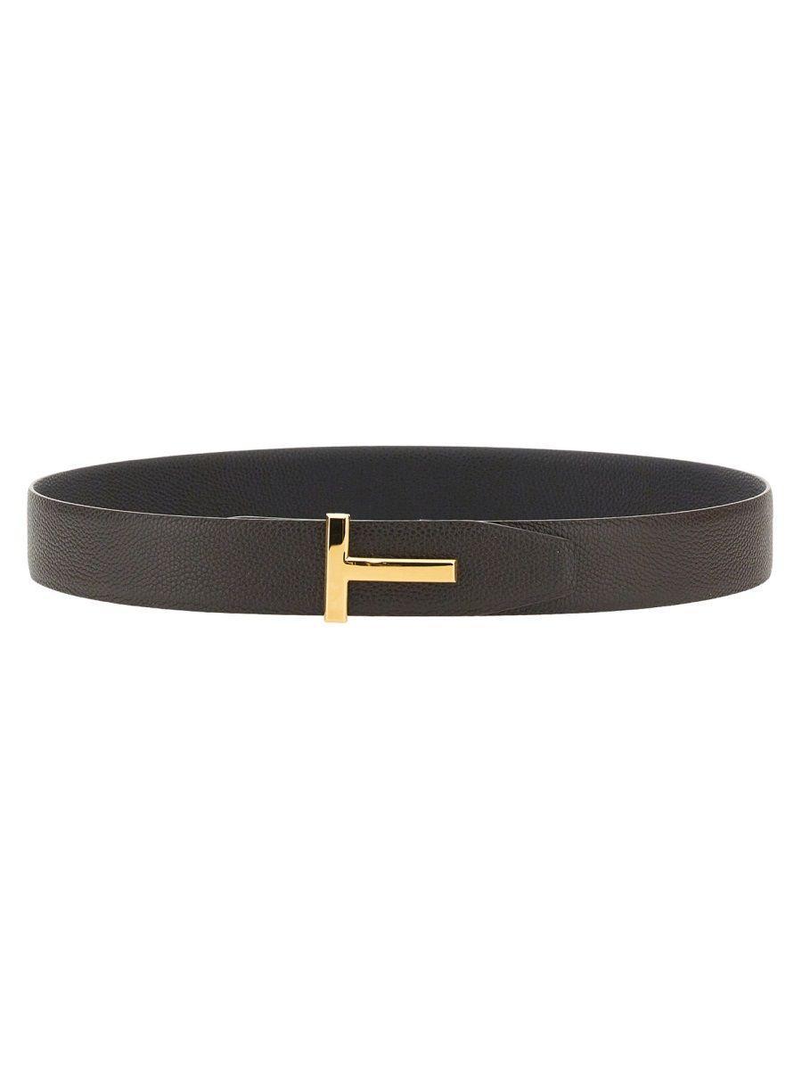 Buckle Logo Reversible Belt In Multicolor Product Image