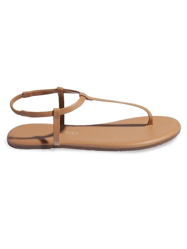 Womens Foundations Matte Leather T-Strap Sandals Product Image