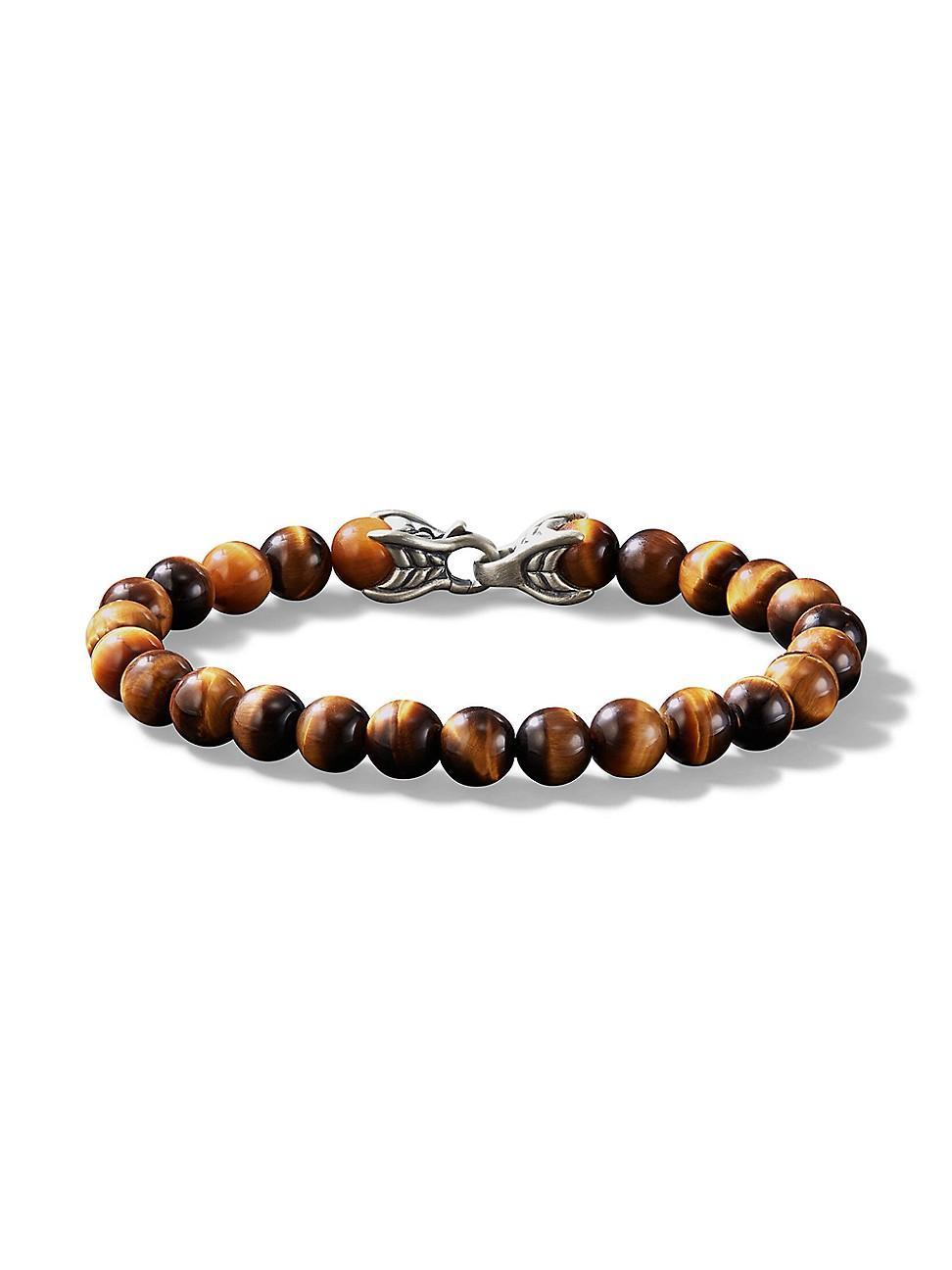 Mens Spiritual Beads Bracelet in Sterling Silver Product Image