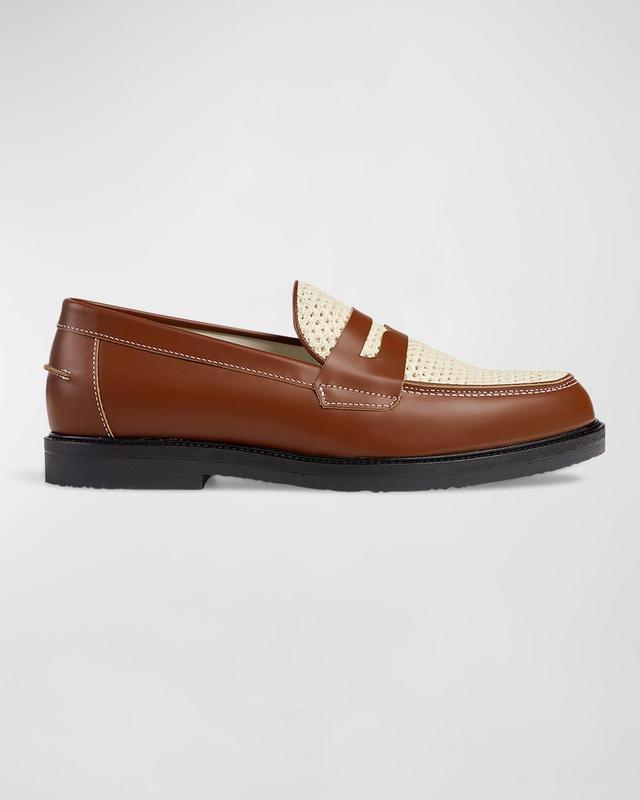 Mens Wilde Rattan and Leather Penny Loafers Product Image