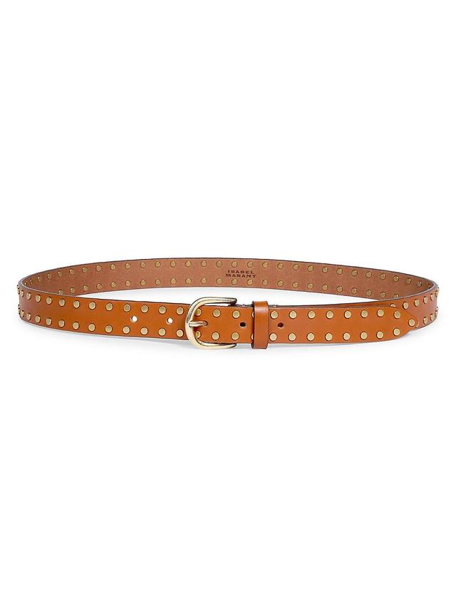 Womens Zap Studded Leather Belt Product Image