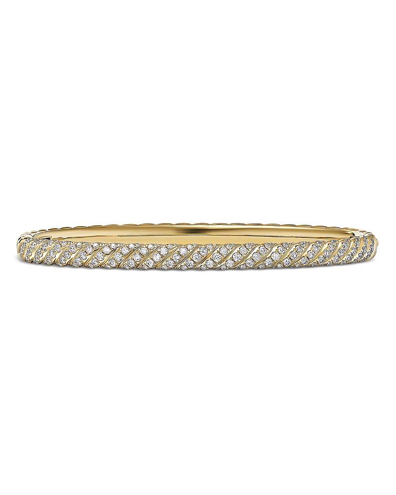 David Yurman Sculpted Cable Pave Bangle Bracelet in 18K Yellow Gold with Diamonds Product Image