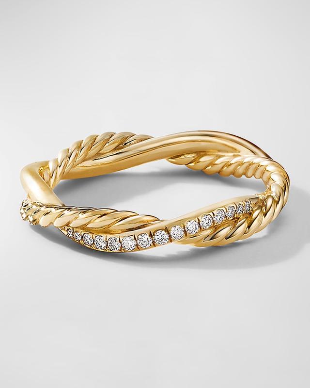 Womens Petite Infinity Twisted Ring In 18K Yellow Gold With Diamonds Product Image