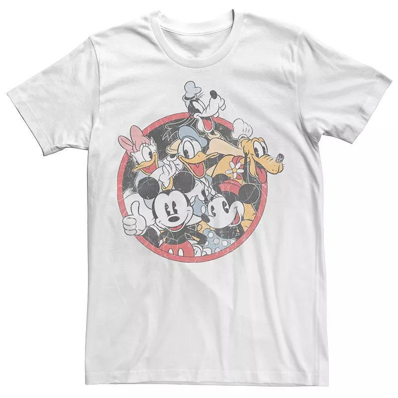 Mens Disney Mickey & Friends Classic Group Shot Tee White Product Image