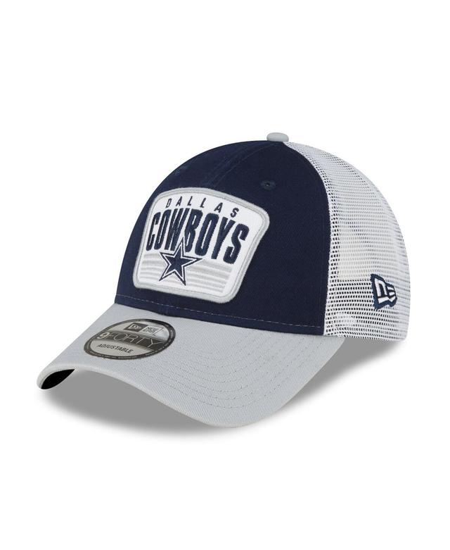 Men's New Era Navy/Gray Dallas Cowboys Patch Two-Tone 9FORTY Snapback Hat Product Image