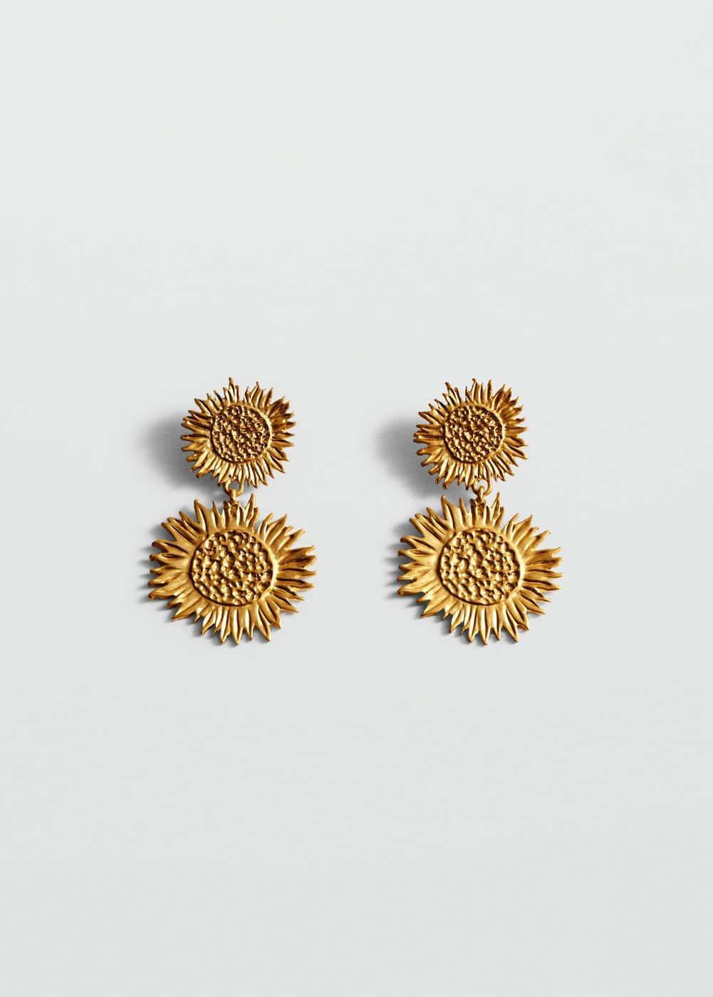 MANGO - Flower pendant earrings - One size - Women Product Image