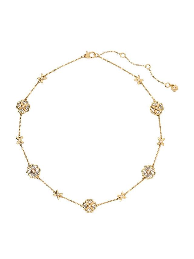 Womens Heritage Bloom Rose Goldtone & Cubic Zirconia Necklace Product Image