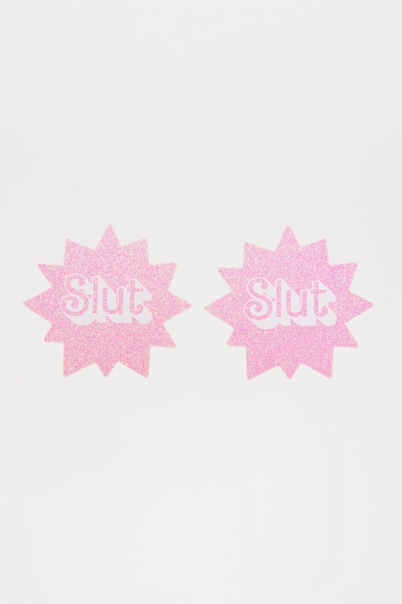 Naughty Doll Glitter Nipple Pasties - Hot Pink Product Image