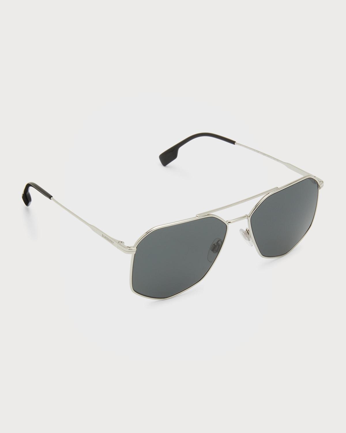 Mens Ozwald Steel Aviator Sunglasses Product Image