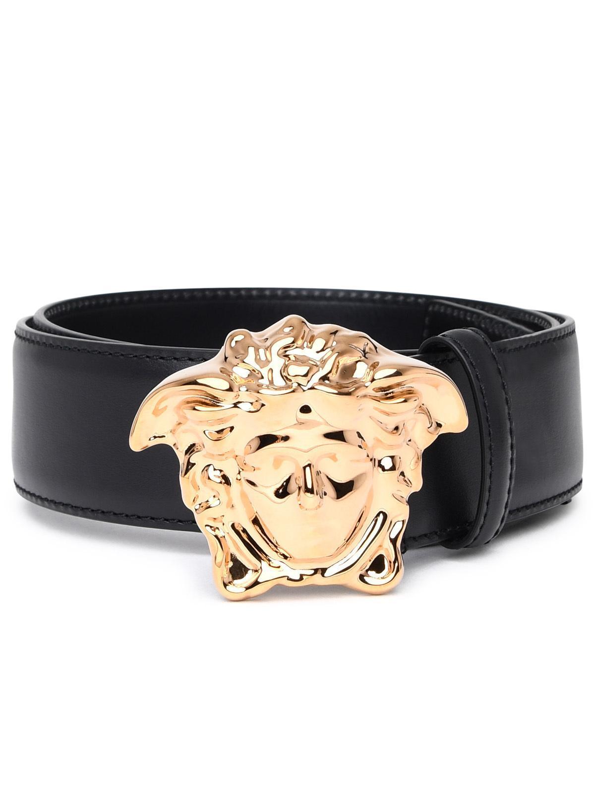 Black Leather La Medusa Belt Product Image