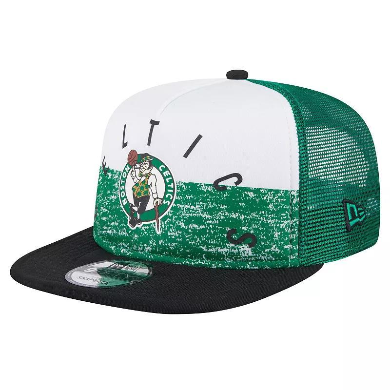 Mens New Era Kelly Boston Celtics Arch A-Frame Trucker 9FIFTY SnapbackHat Product Image