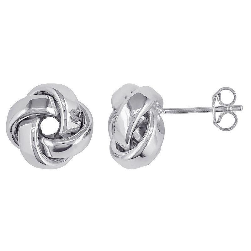 Stella Grace 10k White Gold Love Knot Stud Earrings, Womens Product Image