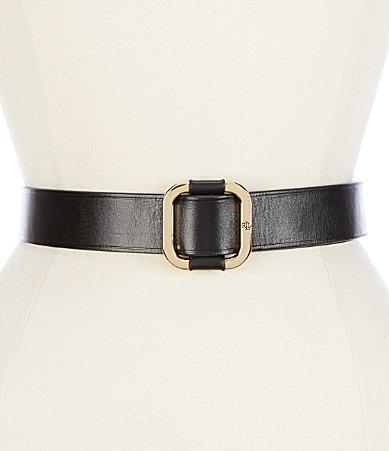 Lauren Ralph Lauren 1.5 Square Slide Buckle Belt Product Image