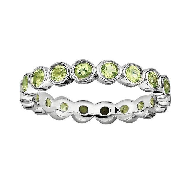 Stacks & Stones Sterling Silver Peridot Stack Ring, Womens Green Product Image