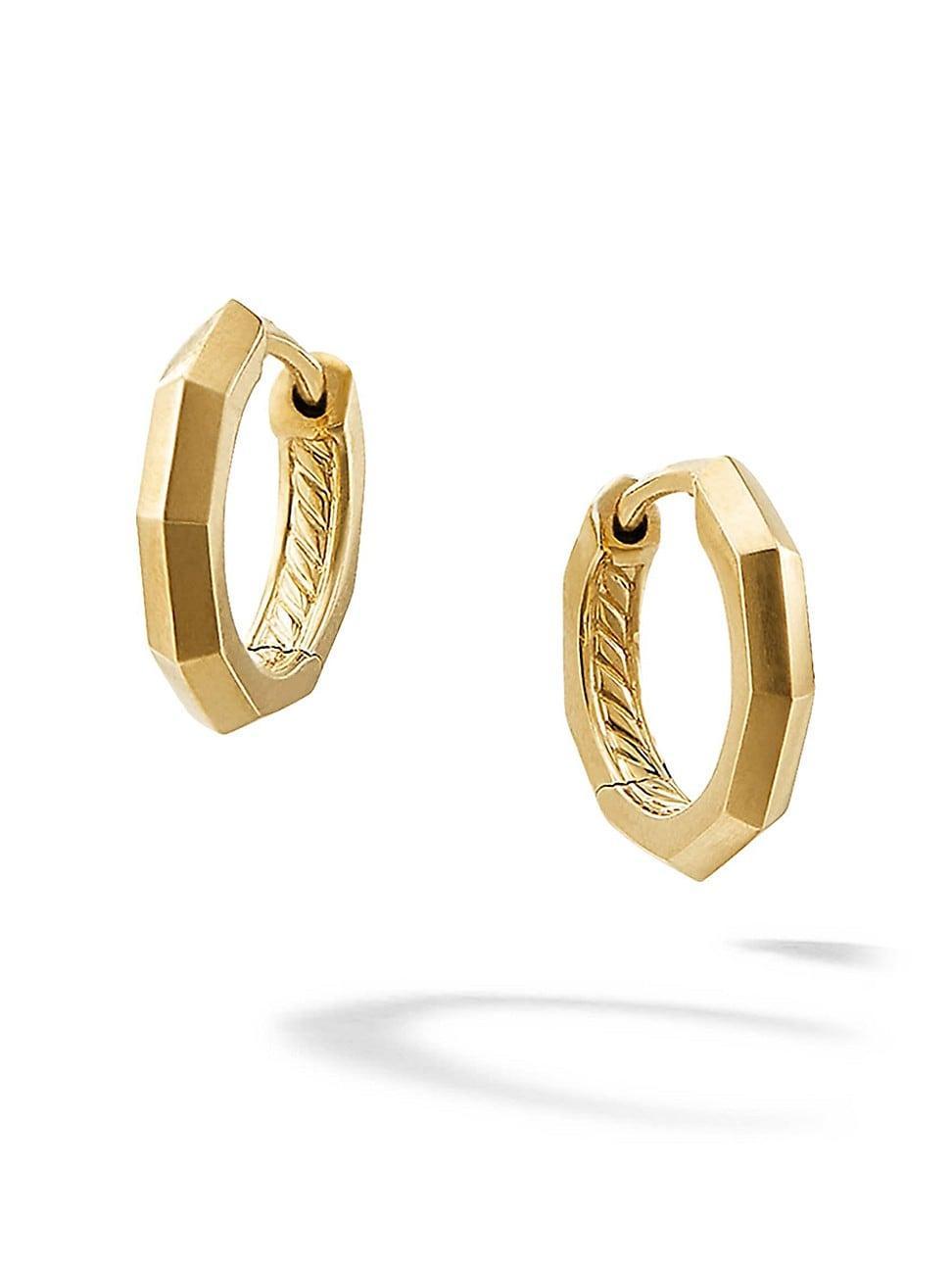 Womens Stax Faceted Huggie Hoop Earrings In 18K Gold Product Image