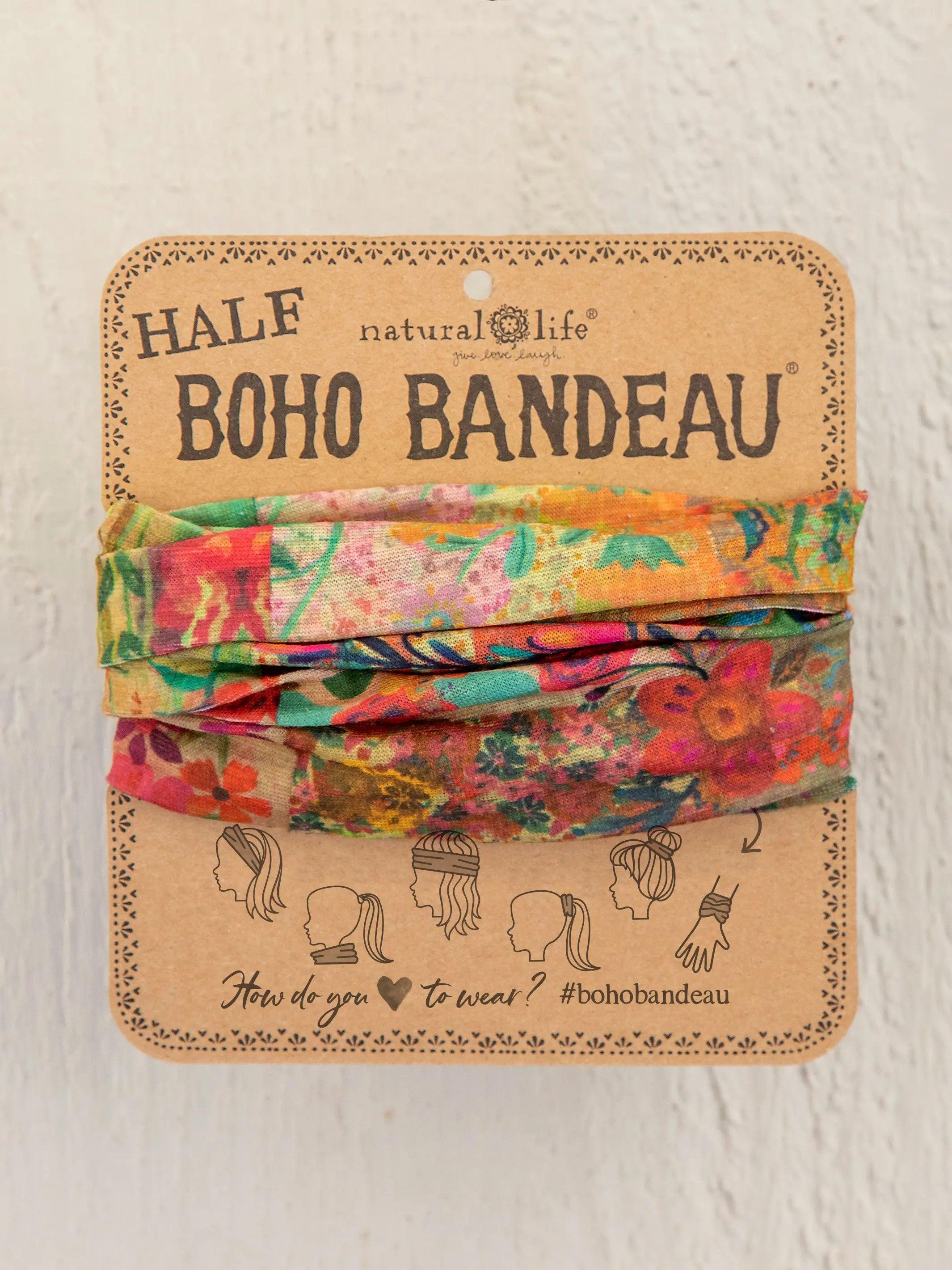 Half Boho Bandeau® Headband - Pink Patchwork Product Image