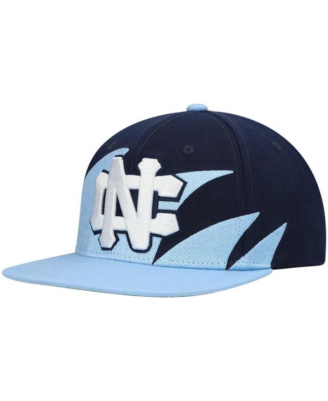 Mens Mitchell & Ness Carolina Blue/Navy North Carolina Tar Heels Sharktooth Snapback Hat Product Image