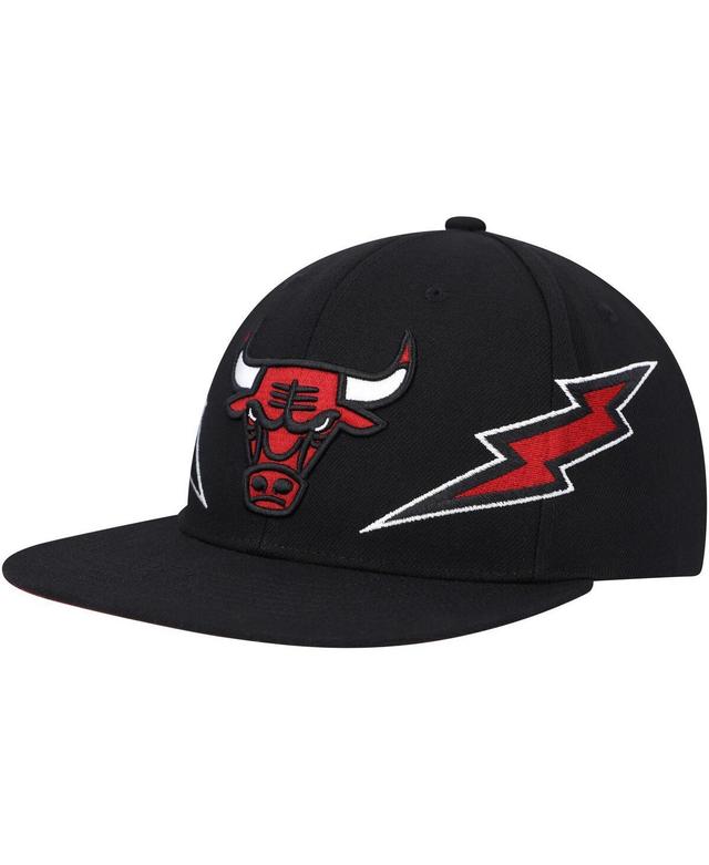 Mens Mitchell & Ness Black Chicago Bulls Hardwood Classics Soul Double Trouble Lightning Snapback Hat Product Image