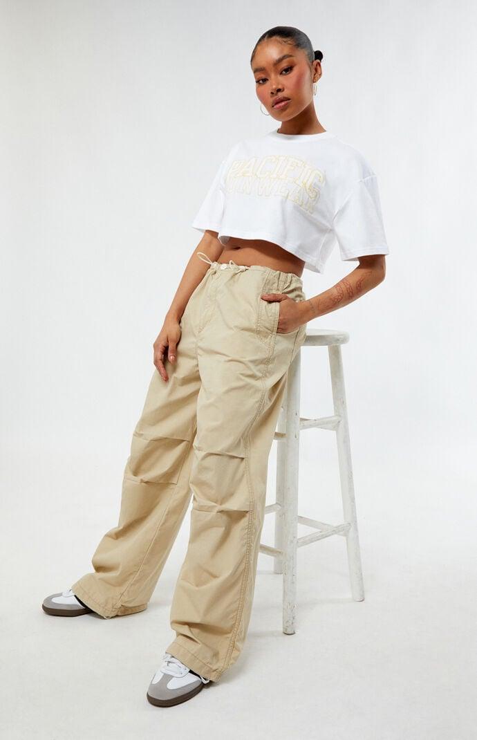 Levis Womens Solid Drawstring-Waist Cotton Parachute Pants Product Image