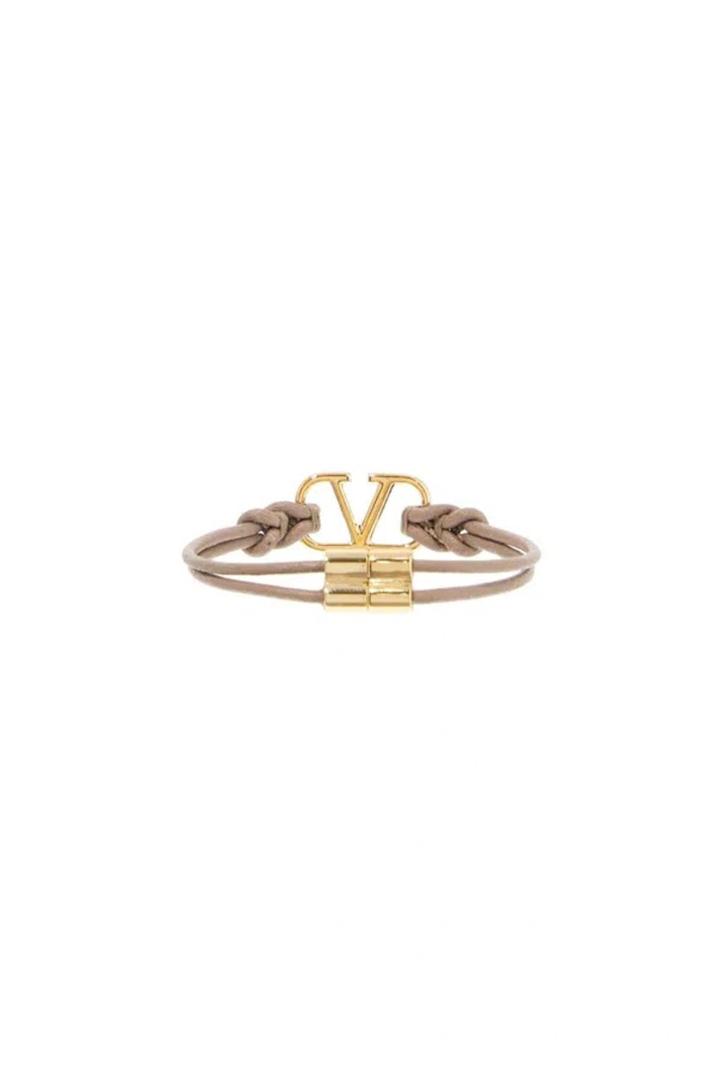 VALENTINO GARAVANI Leather Vlogo Signature Bracelet In Multicolor Product Image