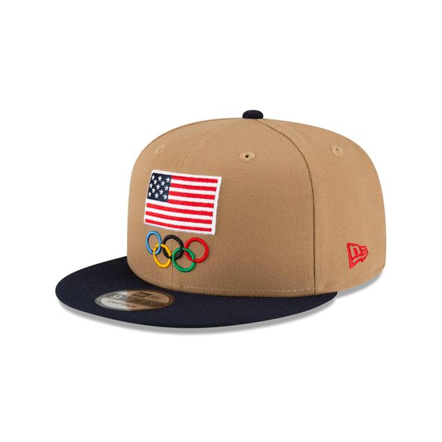 Team USA Khaki 9FIFTY Snapback Hat Male Product Image