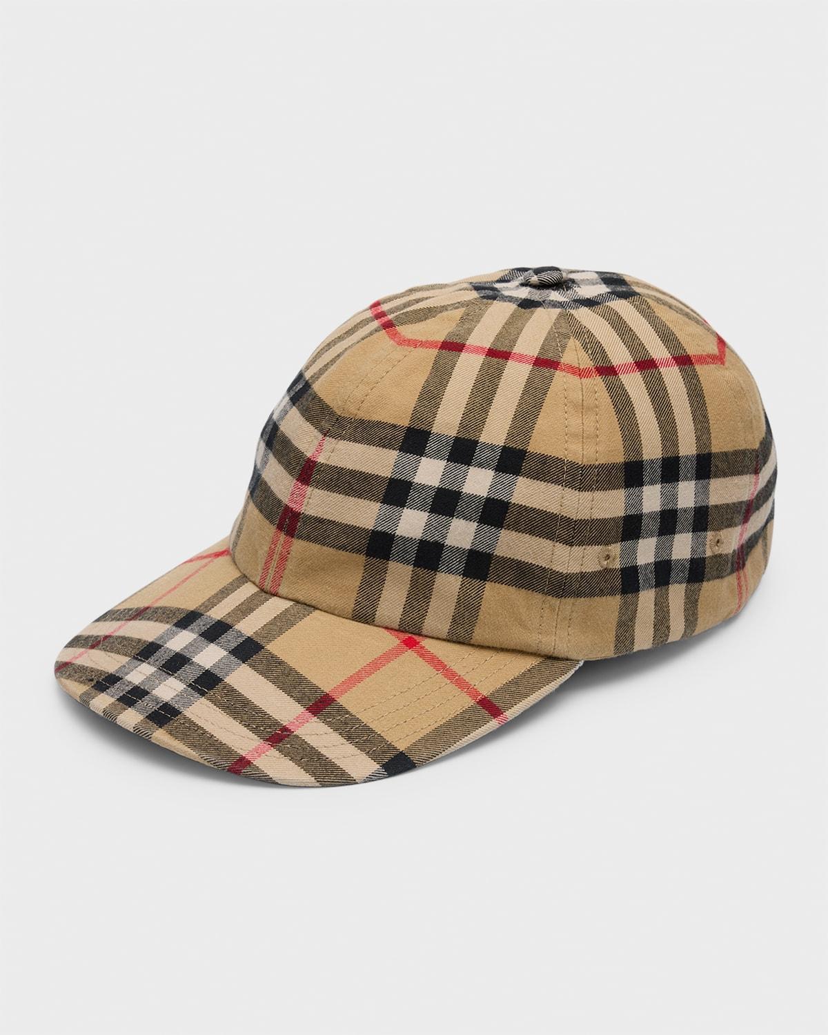 Mens Check Baseball Cap Product Image