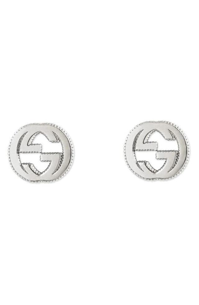 Silver Interlocking G Stud Earrings Product Image