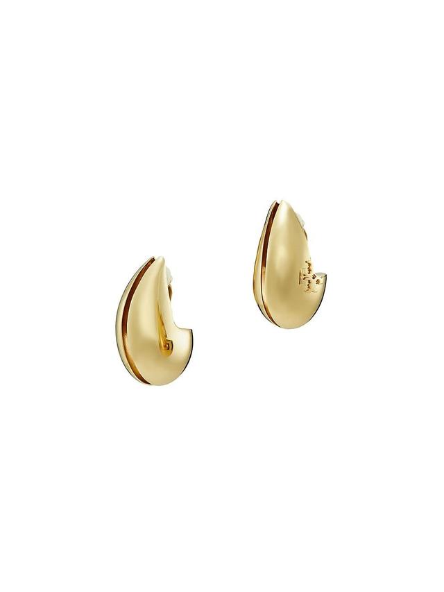 Womens Wave Goldtone Or Silvertone Clip-On Earrings Product Image