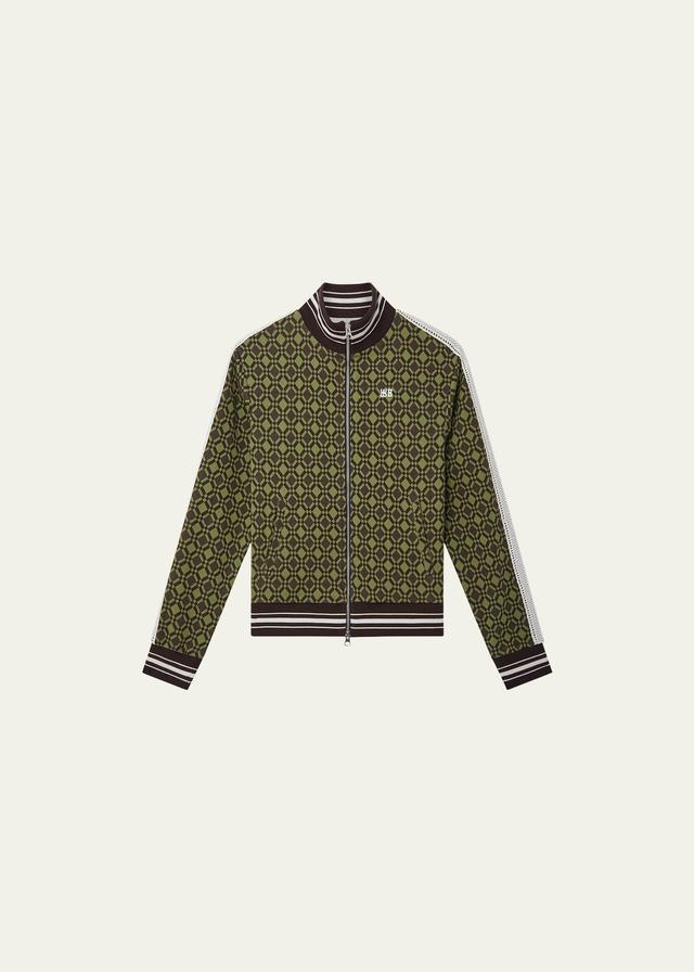 Mens Geometric Jacquard Zip Overshirt Product Image