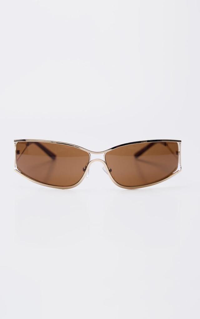 Gold Trim Frame Visor Sunglasses Product Image