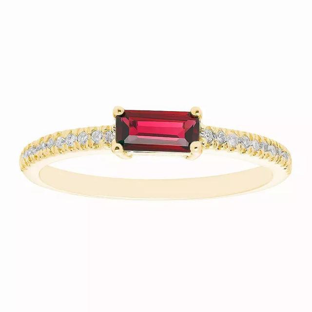 The Regal Collection 14k Gold 1/10 Carat T.W. Diamond & Lab-Created Emerald Stackable Ring, Womens 14k Rsgold Product Image