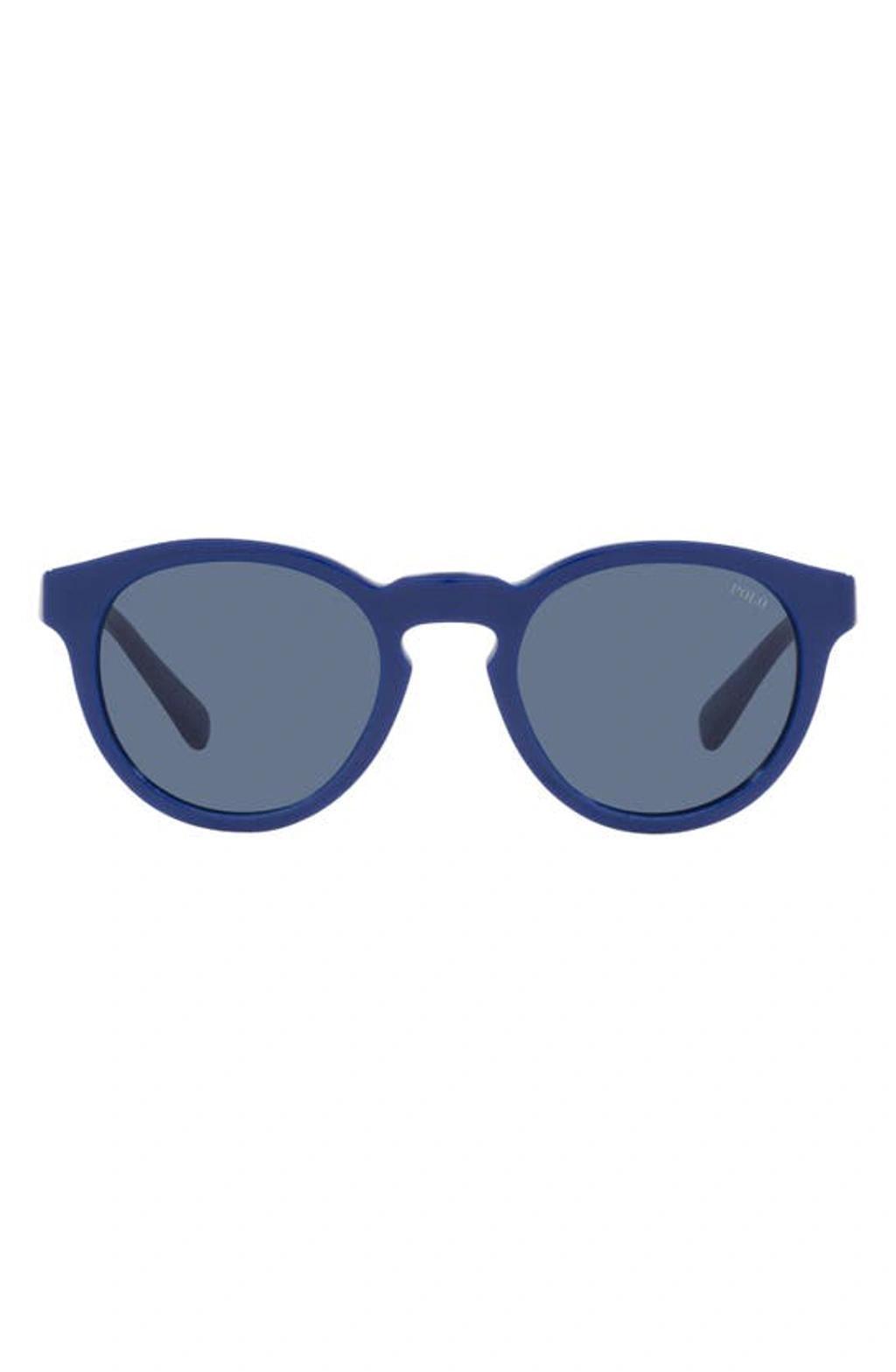 49mm Round Sunglasses In Royal Blue Product Image