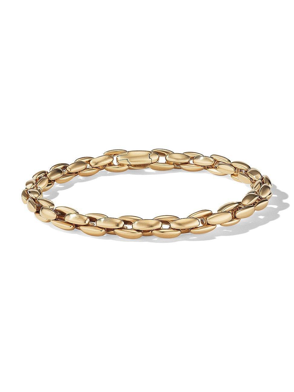 Mens Elongated Box Chain Bracelet In 18K Yellow Gold Product Image