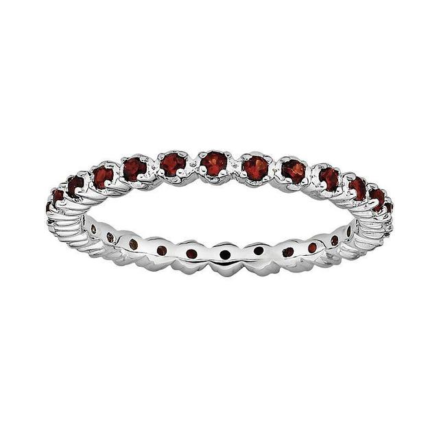 Stacks & Stones Sterling Silver Garnet Stack Ring, Womens Red Product Image