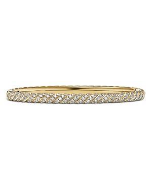 David Yurman Sculpted Cable Pave Bangle Bracelet in 18K Yellow Gold with Diamonds Product Image