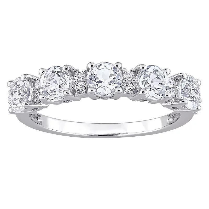 Stella Grace Sterling Silver White Topaz Semi-Eternity Ring, Womens Product Image