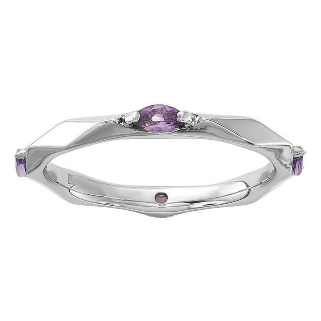 Stacks & Stones Sterling Silver Gemstone Stackable Ring, Womens Purple Product Image