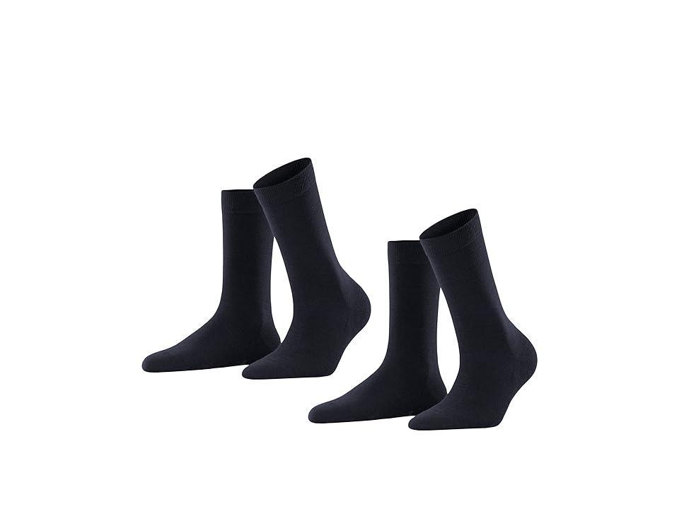 Falke Softmerino 2-Pack Crew Socks (Dark ) Women's Crew Cut Socks Shoes Product Image