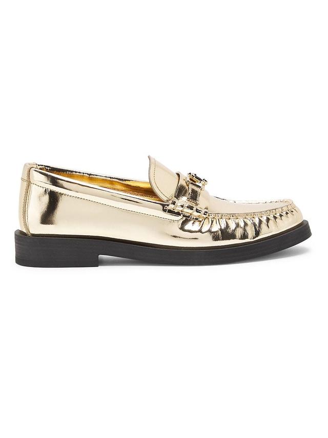 Womens Addie Metallic Leather Loafers Product Image