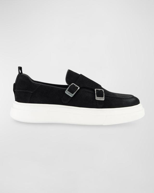 Men's Sneaker-Sole Suede Double-Monk Loafers Product Image